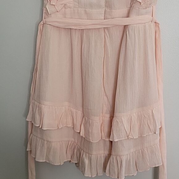 Saint+ Secrets Oakland High Neck Ruffle Detail Dress waist tie Blush Pink Small - Picture 9 of 13